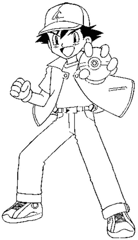Pokemon Ash Coloring Pages Printable Sketch Coloring Page