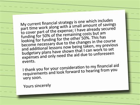 How To Write A Financial Need Letter Amelie Text