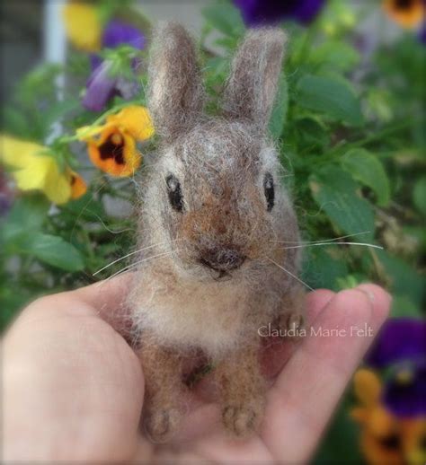 Needle Felted Cottontail Bunny Rabbit Baby Poseable