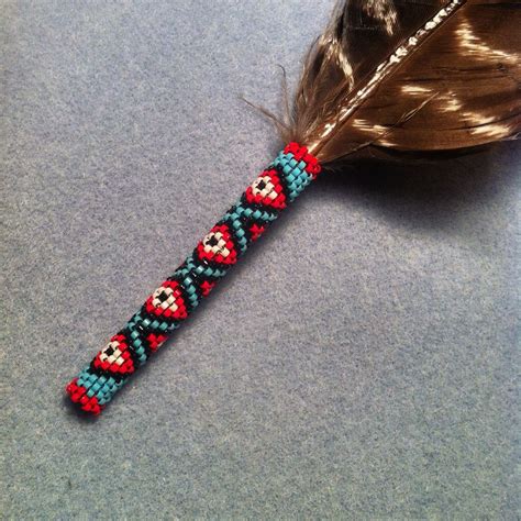 Beaded Feather Circle 8 Beadwork Native American Beadwork