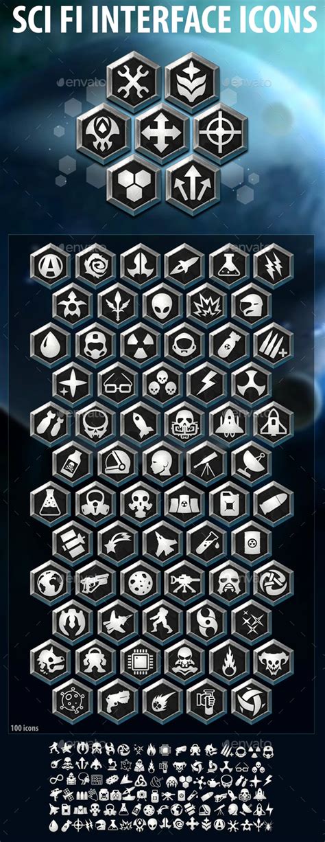 Sci Fi Interface Icons In 2021 Sci Fi Icon Interface