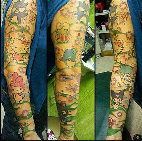 Hello kitty red bow tattoo on wrist. My wonderful Sanrio sleeve | Hello kitty tattoos, Sleeve ...
