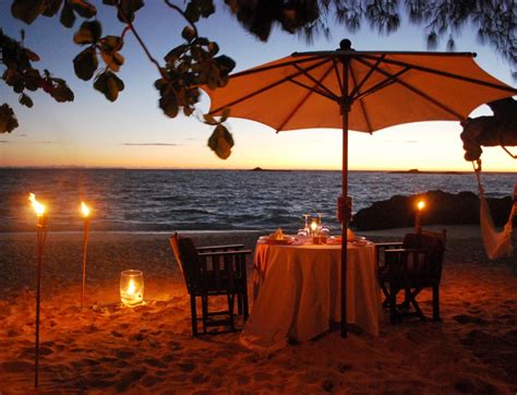 Romantic Beach Dinner Table Setup