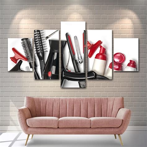 Hairdressing 06 Abstract 5 Panel Canvas Art Wall Decor Canvas Storm