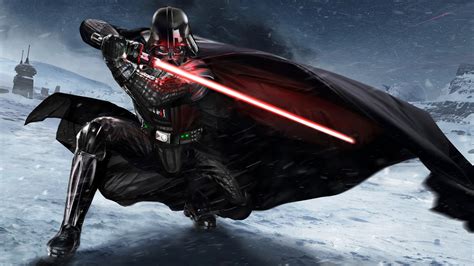 Download 2400x1350 Darth Vader Lightsaber Star Wars