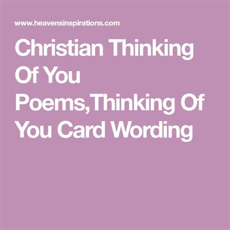 Christian Thinking Of You Poems,Thinking Of You Card Wording  Card