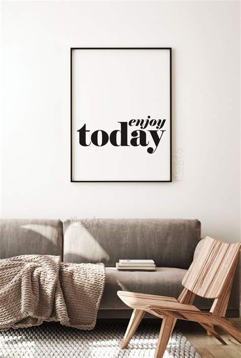 Enjoy Today Printable Quote Art Living Room Gallery Wall Decor