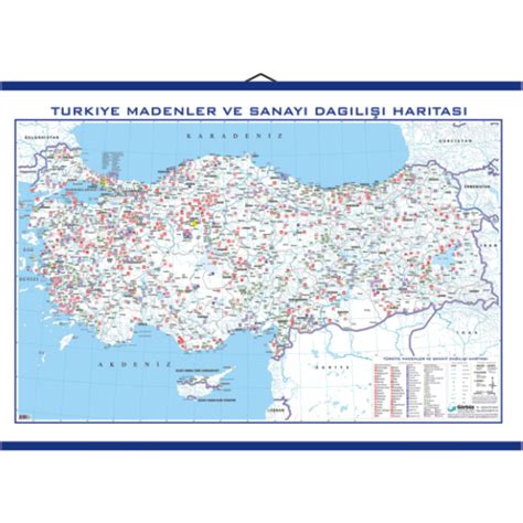 Edulab Türkiye Madenler ve Sanayi Dağılışı Haritası 80 x 135 Fiyatı