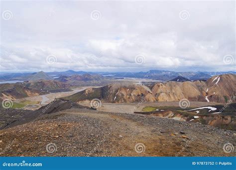 Valley Of National Park Landmannalaugariceland Stock Photo Image Of