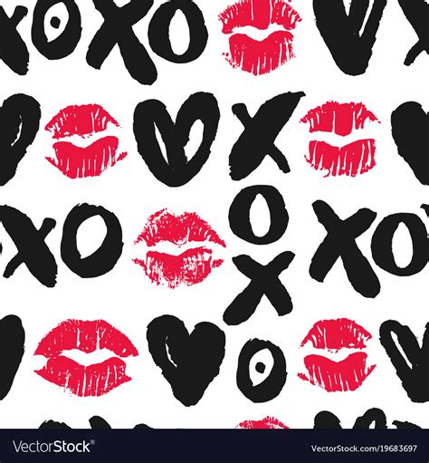 seamless pattern with lipstick kisses royalty free vector