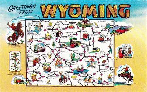 National Postcard Week Wyoming Maps Swing With Shad — Livejournal
