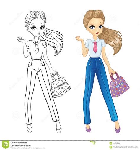 Livre De Coloriage De Fille D'affaires Illustration de Vecteur