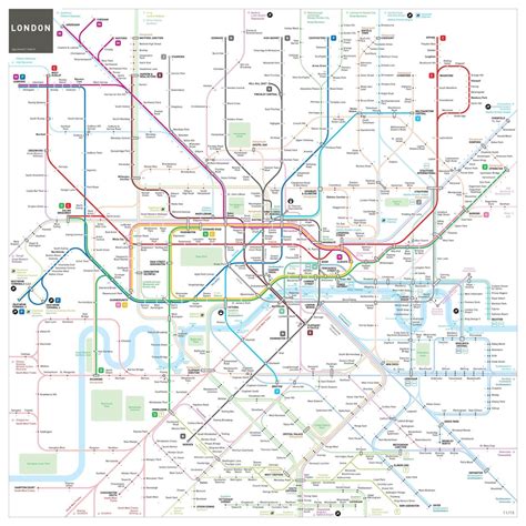 Map Of Combined London Tube And Rail Networks Maps On The Web