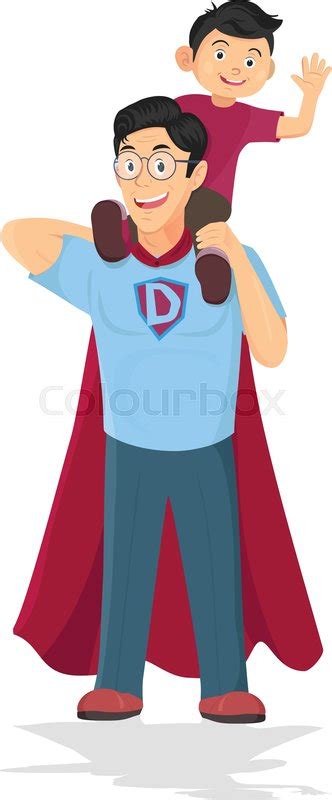 Superhero Dad Concept Father Taking Stock Vector Colourbox