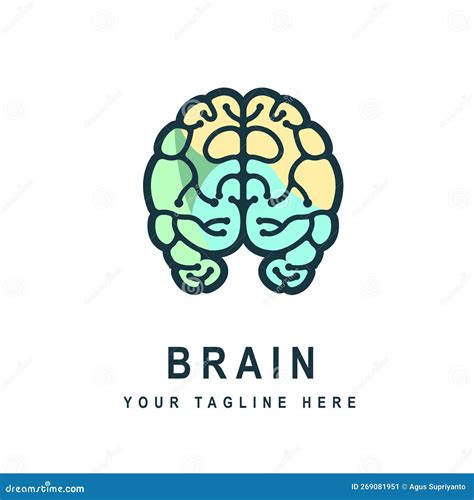 Abstract Human Brain Logo Design Template Concept Stock Illustration