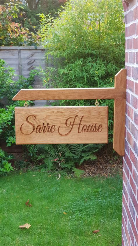 Double Sided Engraved Oak Personalised Wooden Hanging