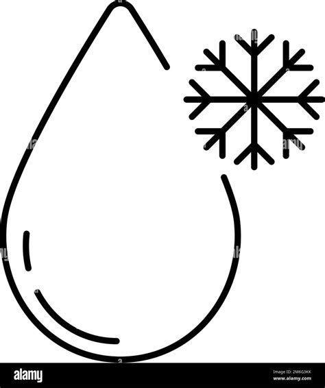 Water Droplet And Snowflake Icon Freezing Temperature And Winter