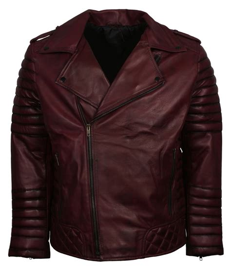 Whatever you're shopping for, we've got it. Brando Maroon Waxed Leather Motorcycle Jacket - Stinson ...