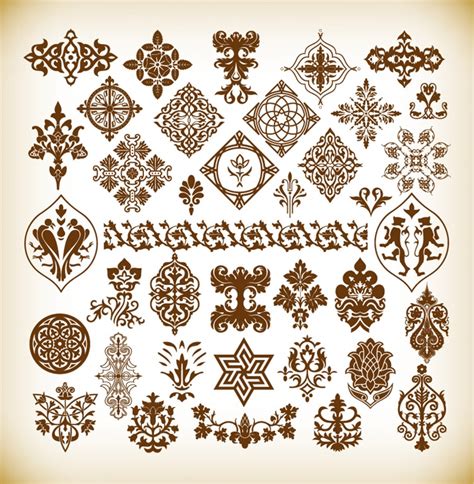 Decorative Pattern Elements Vector Collection Free Vector Graphics