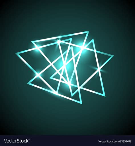 Abstract Background With Green Neon Triangles Vector Image