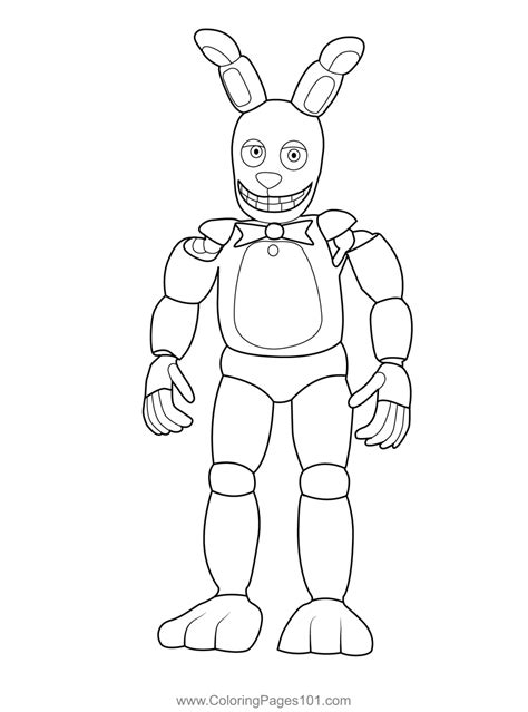 Spring Bonnie Fnaf Coloring Page For Kids Free Five Nights At Freddy