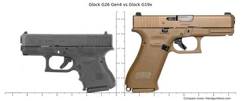 Glock G19 Gen4 Vs Glock G26 Gen4 Size Comparison Handgun Hero Images