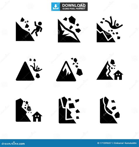 Falling Rocks Icon Or Logo Isolated Sign Symbol Vector Illustration