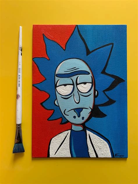 Rick And Morty Colorful Oil Painting Rick Sanchez Art Wall Etsy