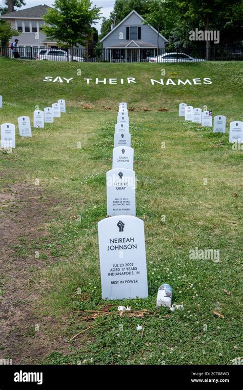 minneapolis minnesota say their name cemetery has 100 headstones representing african