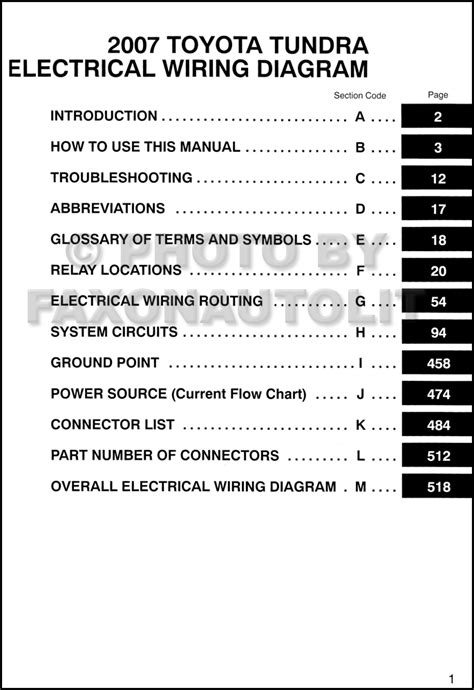 2007 Toyota Tundra Wiring Diagram Manual Original
