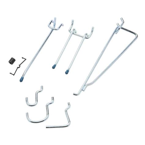 Pegboard hook kit, 50 pc. Everbilt Zinc-Plated Steel Locking Peg Hook Assortment for ...