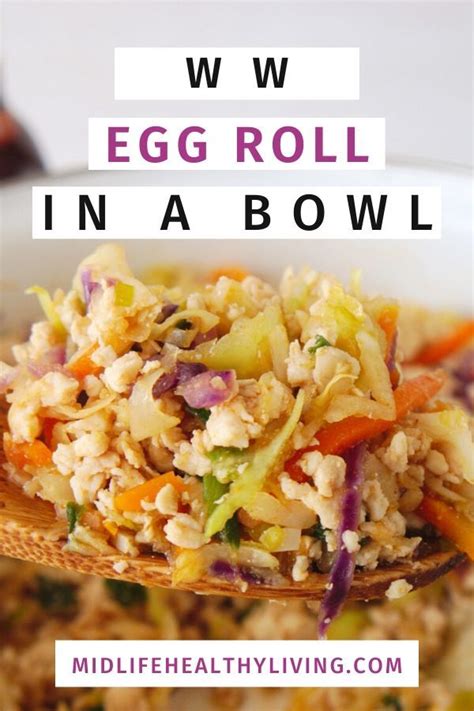 These wonderfully tasty and filling scotch eggs are just 2 smart points per egg on weight place the ground turkey, mustard, parsley and salt and pepper in a bowl (picture 1) and mix with a fork to. WW Egg Roll In A Bowl | Recipe in 2020 | Egg rolls, Rolls ...