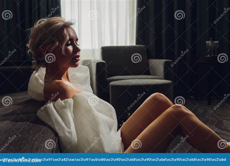 Woman Blonde Inside Bedroom Morning Relax Wake Up Bed And Pajamas