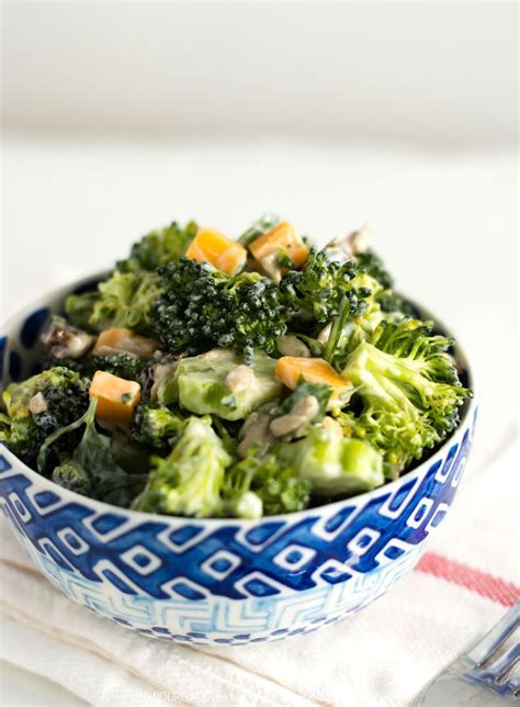 Easy Vegetarian Broccoli Salad With Cheddar Cheese Always Nourished