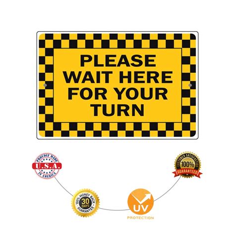 Please Wait Here For Your Turn Aluminum Sign For Stores Etsy