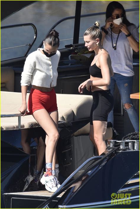 Hailey Bieber And Bella Hadid Jet To Italy Enjoy A Yacht Day In Their Bikinis Photo 4464844