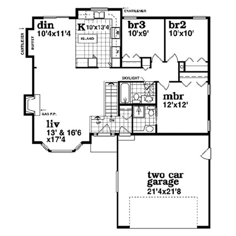 Traditional Style House Plan 3 Beds 2 Baths 1253 Sqft Plan 47 370