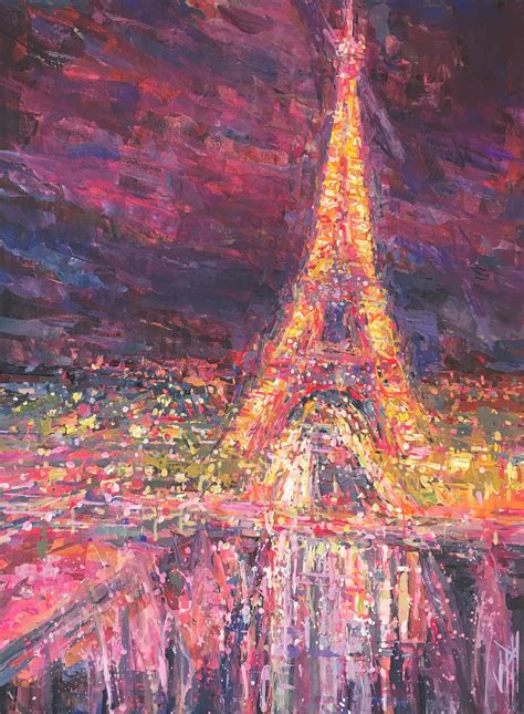 Painted The Eiffel Tower In Acrylics Rfrance