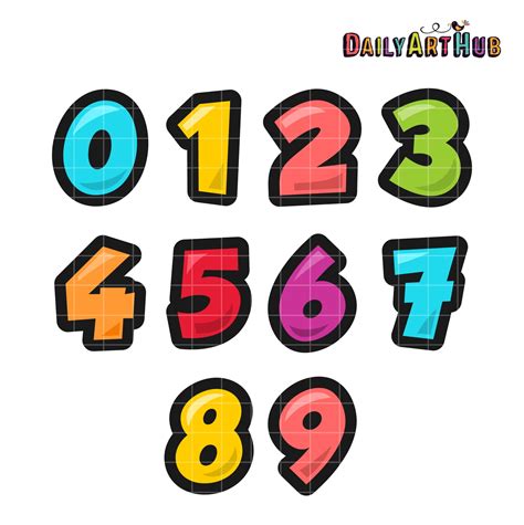 Colorful Numbers Clip Art Set Daily Art Hub Graphics Alphabets And Svg