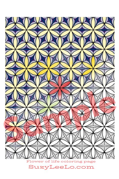 Flower Of Life Coloring Page Suzy Leelo