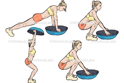 bosu ball burpees workoutlabs exercise guide