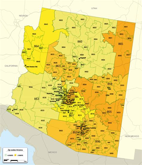 Arizona County Map With Zip Codes Images