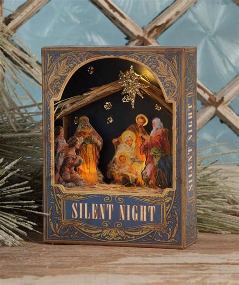Silent Night Shadowbox Nativity Scene Bethany Lowe Christmas