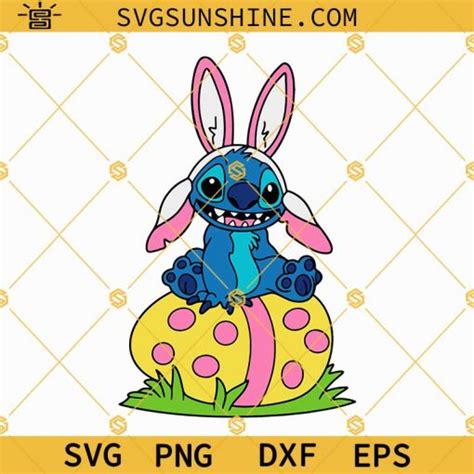 Stitch Easter Bunny Svg Stitch Easter Egg Svg Lilo And Stitch Easter