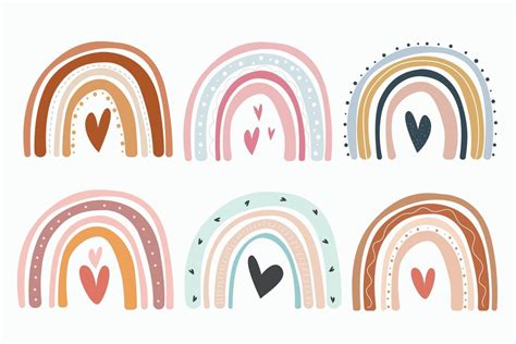 Hand Drawn Rainbows Collection 3144064 Vector Art At Vecteezy