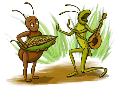 Grasshopper And The Ant By Adelya Tumasyeva At