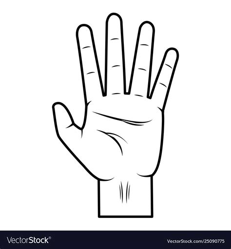 Hand Showing Five Fingers Royalty Free Vector Image