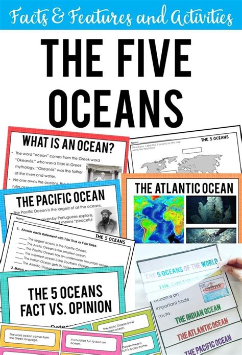 The Five Oceans Facts And Features Slide Show Flip Book Activities