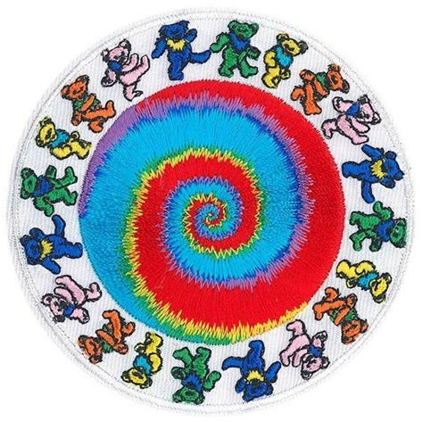 Grateful Dead Tie Dye Dancing Bear Swirl Patch Classic Rock Memorabilia Spiral Ebay Grateful