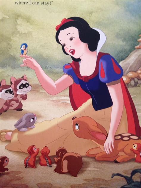Snow White And Her Forest Animal Friends Disney Illustration Snow